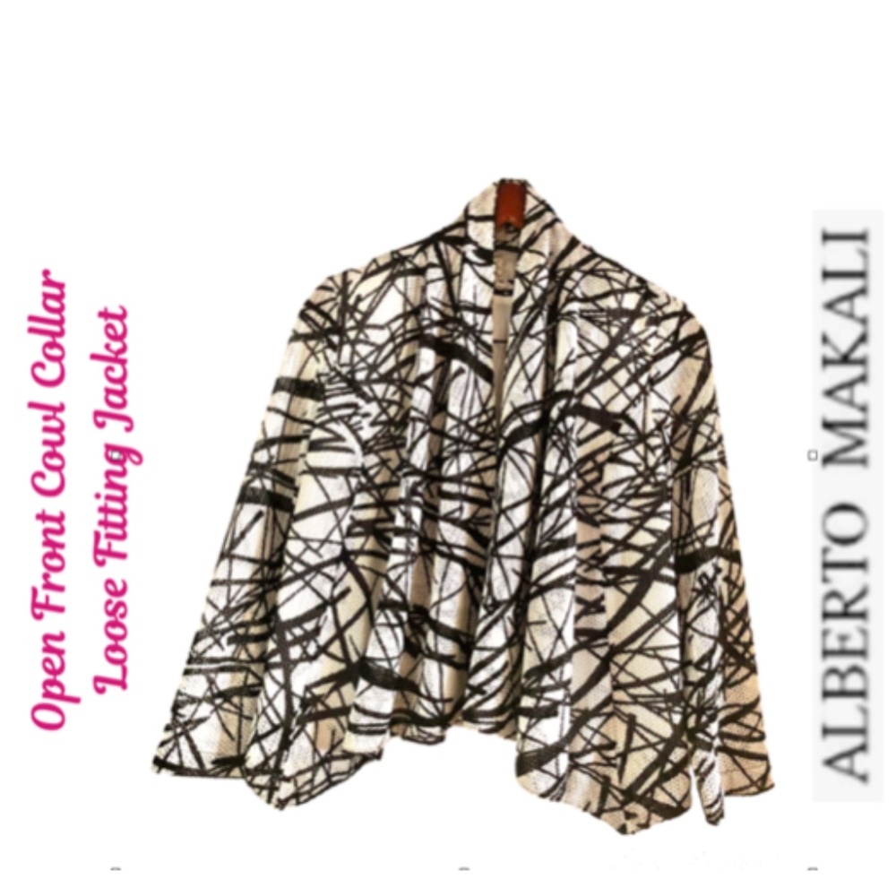 Alberto Makali Open Front Black & White Jacket